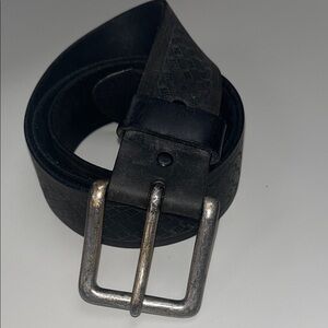 Source Unknown Black Textured Belt w/ brass Buckle